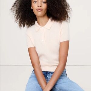 Banana Republic lightweight brushed cashmere polo sweater